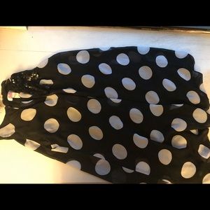 Black Justice dress with white polka dots